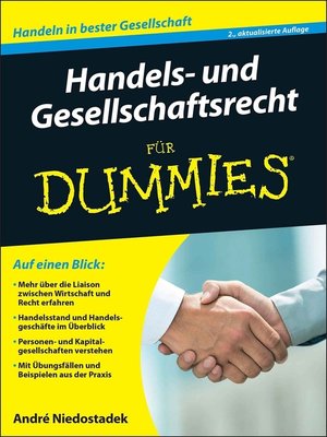 cover image of Handels- und Gesellschaftsrecht für Dummies